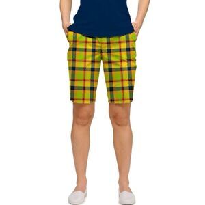 Loudmouth  Womens Margarita  Plaid Golf Bermuda Shorts  Multicolored Y2K  SZ 2